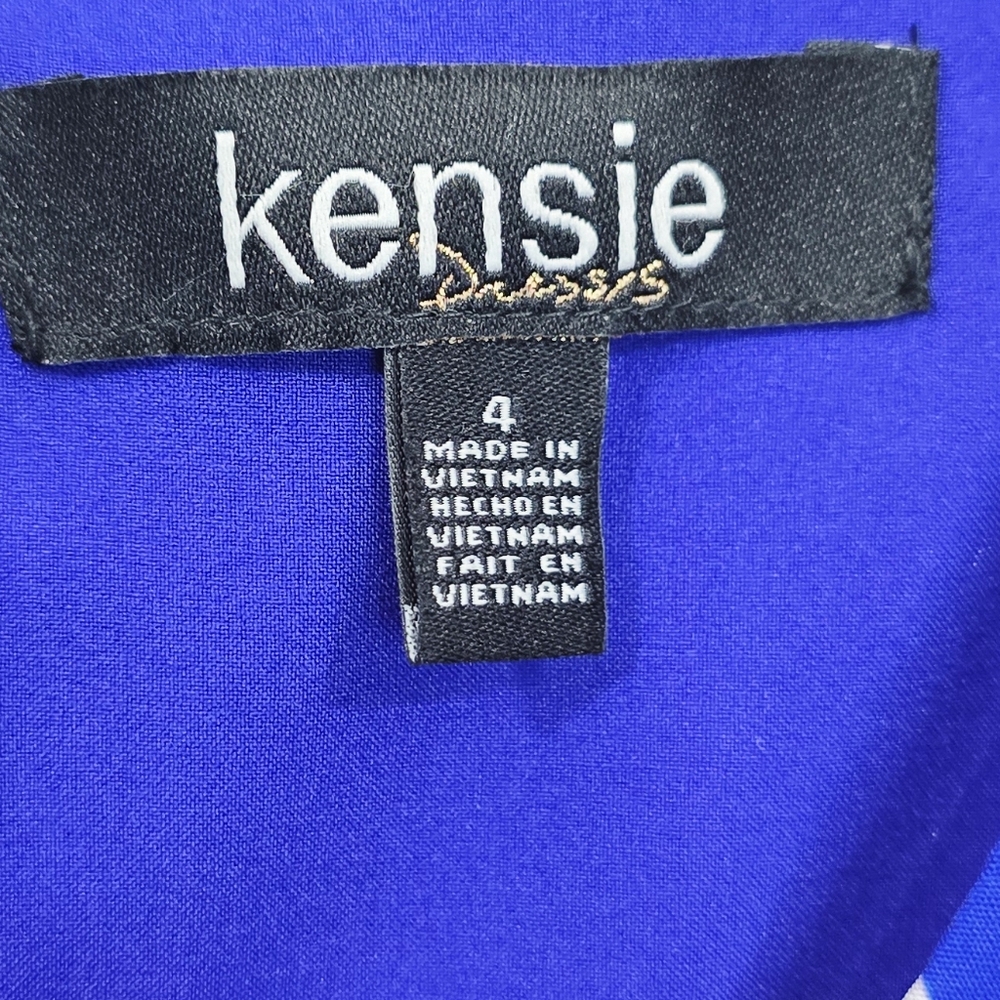 NWT Kensie Blue Asymmetrical-hem Flutter Sleeve Midi Dress - Picture 4 of 6